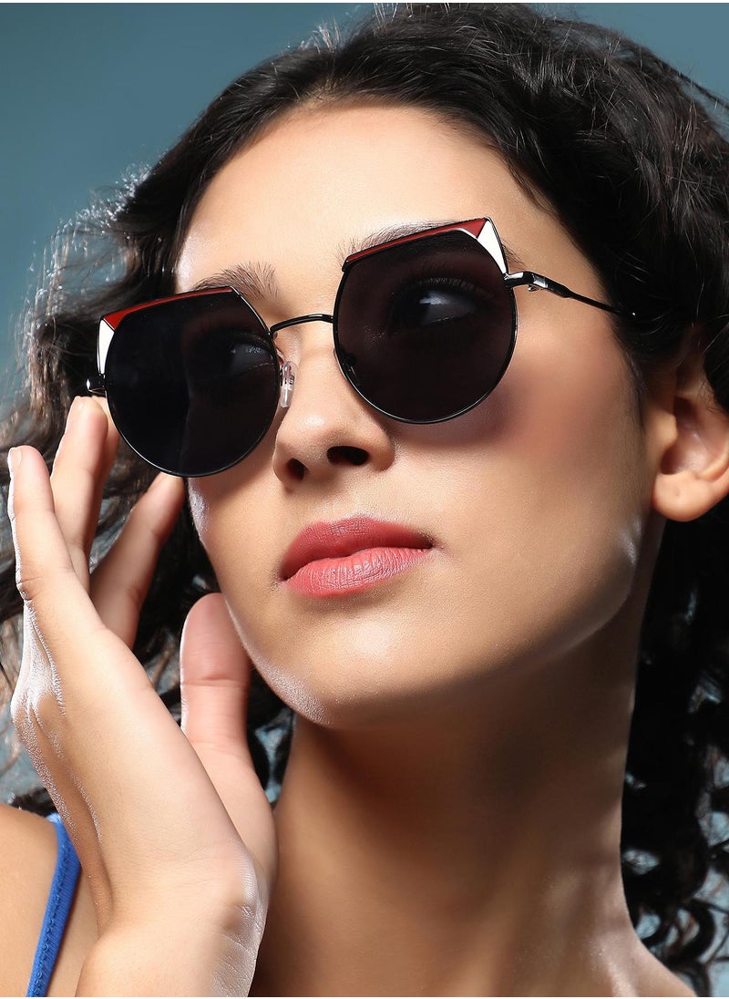 Haute Sauce Polarized Full Rim Cat Eye Sunglasses For Women  - Image 3