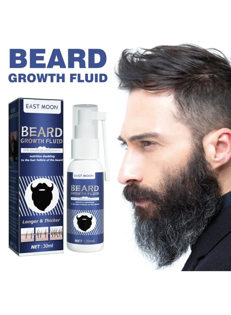 East Moon Beard Growth Fluid for Faster Mustache Growth Beard Growth Serum Beard Growth Oil Beard Growth Promoting Serum Beard and Hair Growth Oil Beard Enhancer Beard Growth Spray Beard Loss regrowth Treatment Beard Oil 30ml  - Image 2