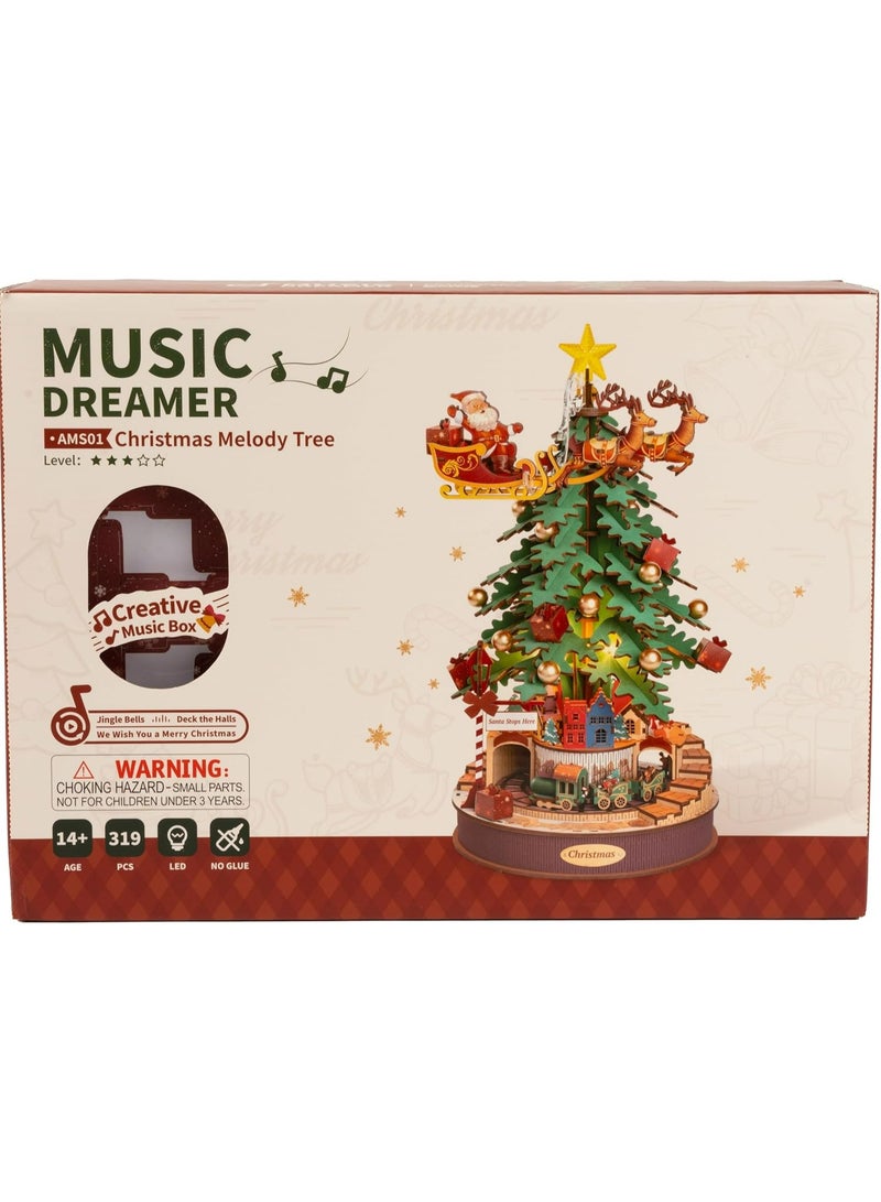 ROBOTIME ROLIFE Christmas Melody Tree Mechanical Music Box 3D Wooden Puzzle AMS01 - Image 3