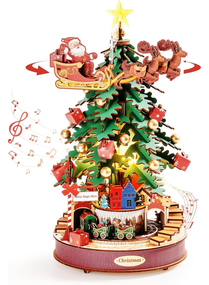ROBOTIME ROLIFE Christmas Melody Tree Mechanical Music Box 3D Wooden Puzzle AMS01 - Image 2