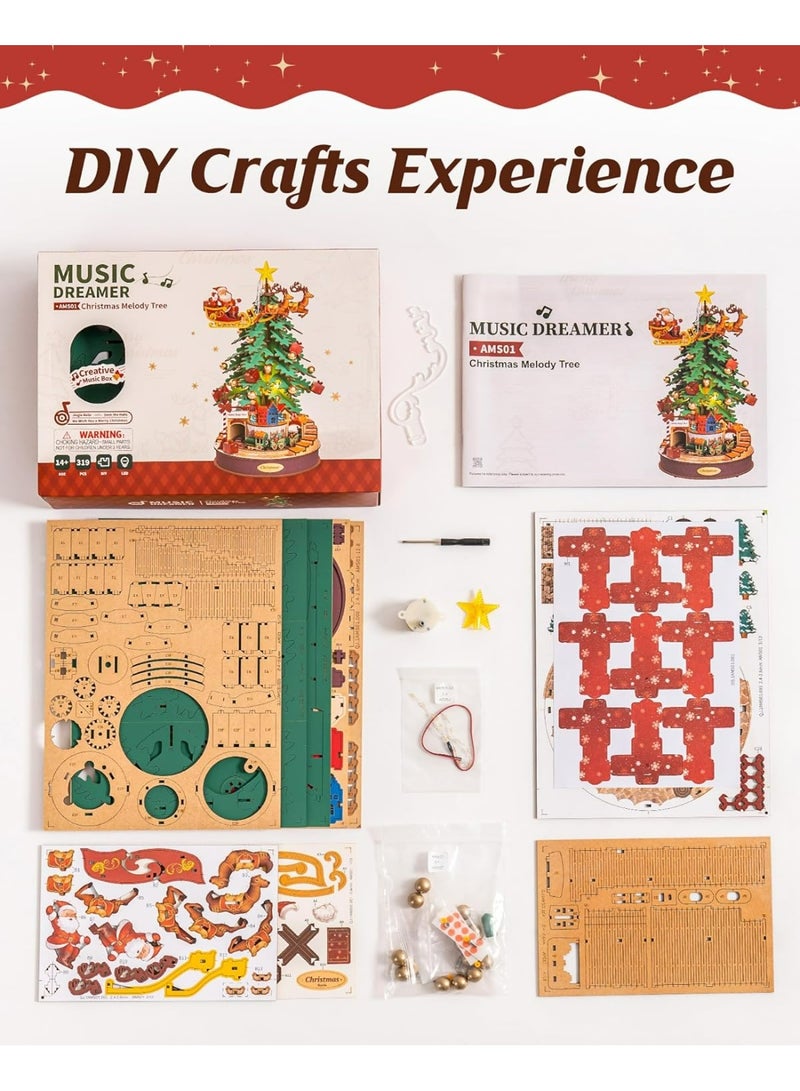 ROBOTIME ROLIFE Christmas Melody Tree Mechanical Music Box 3D Wooden Puzzle AMS01 - Image 5