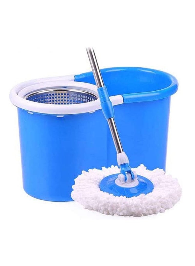 2 Drives Easy Life 360 Rotation Stainless Steel Spin Mop With Stainless Steel Basket And Spinning Mop Bucket Magic Spin Dust Mop Blue - Image 2