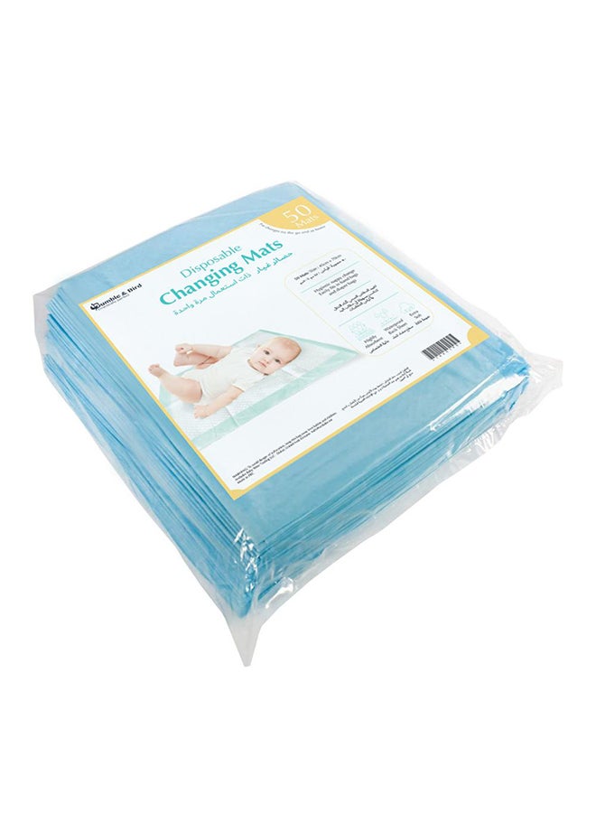 Bumble & Bird Pack Of 50 Baby Disposable Changing Mat - Blue - Image 2