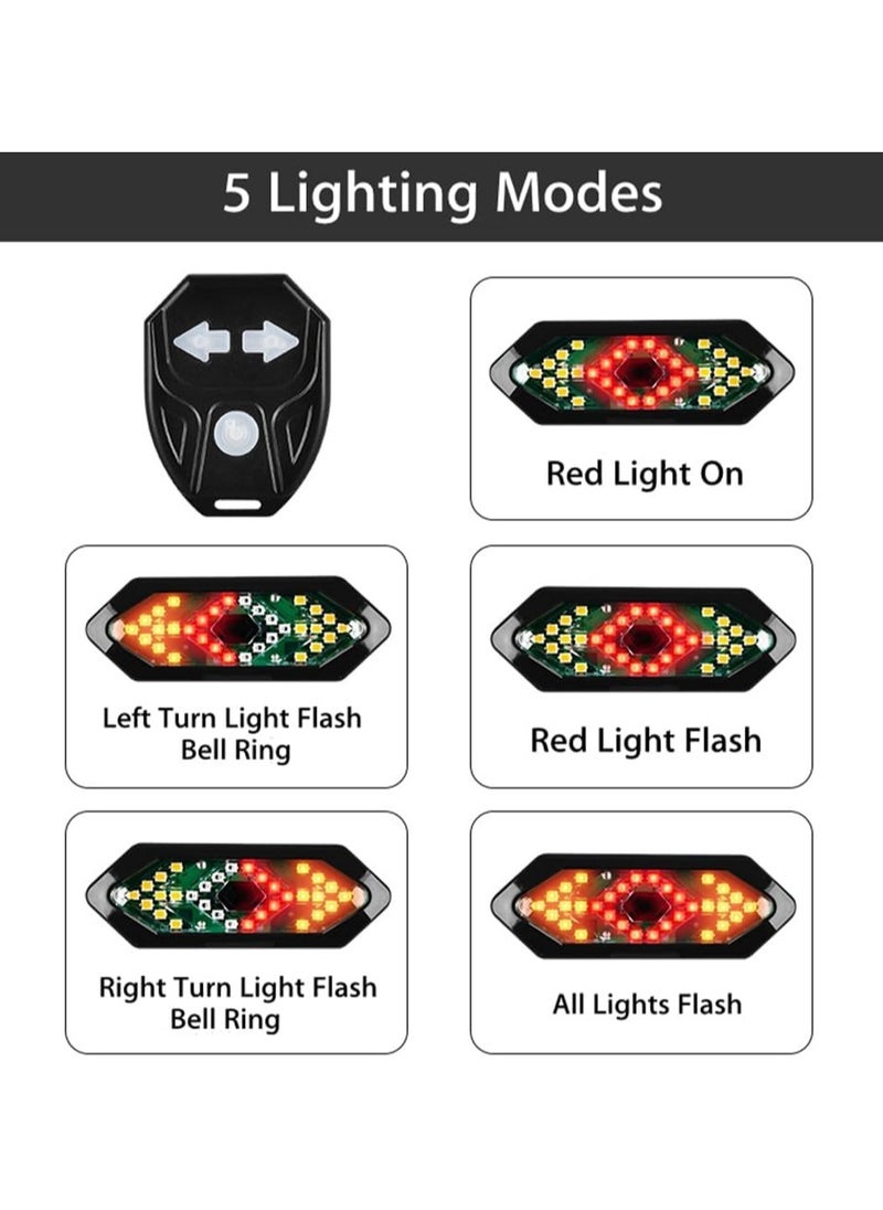 Generic Bike Tail Light with Turn Signal and Wireless Remote – USB Rechargeable, Ultra Bright LED, IPX4 Waterproof, Horn Alert for Scooter & Bicycle Night Riding  - Image 4