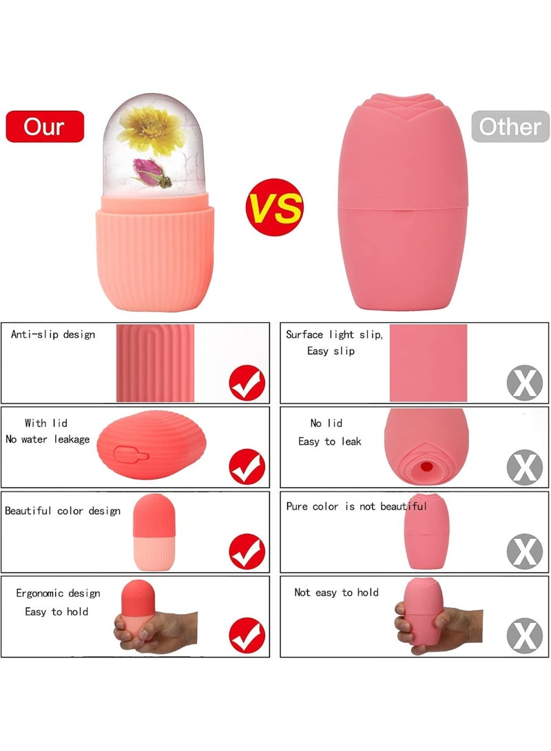 مدلك الثلج من السيليكون القابل لإعادة الاستخدام للوجه والعين والرقبة - للعناية بالبشرة وإزالة الانتفاخ - Image 4