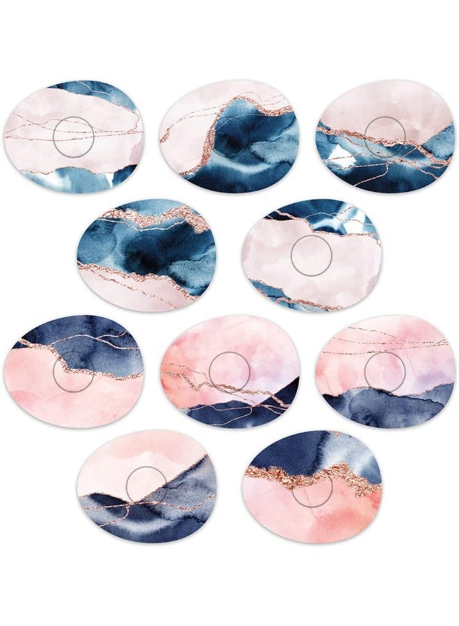 RockaDex Adhesive Patches - Compatible Freestyle Libre Sensor, Custom-Designed Patches, Diabetic Supplies Mix 10 Pack Rose Gold (Freestyle Libre 3) - Image 1