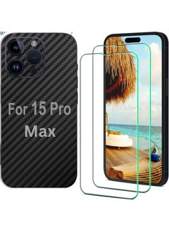 iPhone 15 Pro Max 1 Piece Carbon Fiber Skin Wrap and 2 Piece 10H Screen Protectors - pzsku/Z03971A87A5526A039811Z/45/_/1738169101/0970802e-2c2d-4459-8da5-771b7d1c6736