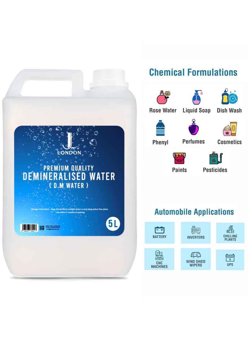 JAN LONDON Jan London Ultra Pure Distilled Water: Premium Quality Base for Toners, Facial Sprays, Serums, Face Masks, Hair Care Products, Makeup Removers, and DIY Cosmetic Recipes 5000ml  - Image 4