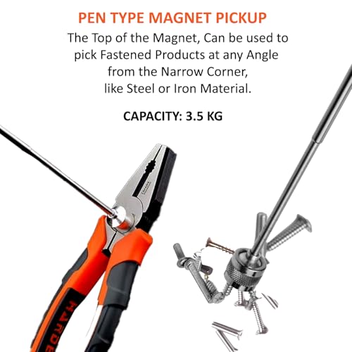 Harden Telescopic Magnetic Pickup Pen Tool 8LB (3.5kg) 135-640mm Extendable Magnetic Stick with Pocket Clip for Pickup Up Nuts and Bolts - 660246 - Image 5