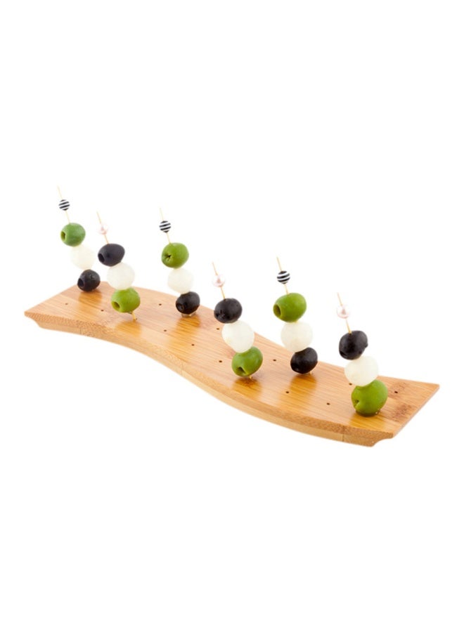 Restaurantware 12.5 x 4 x 1 Inch Pick Stand, 1 Sturdy Skewer Holder - With 20 Slots, Sustainable, Bamboo Pick Holder, For Buffets, Banquets, Or Catering Events, Party Supplies - Image 2