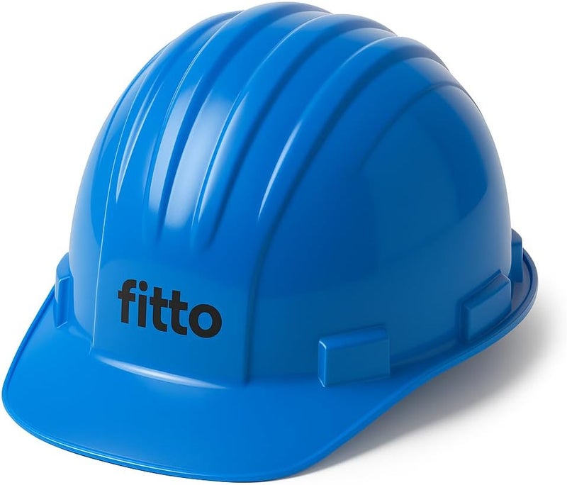 FITTO خوذة فيتو الزرقاء للسلامة في البناء، حماية رأس متينة - Image 1