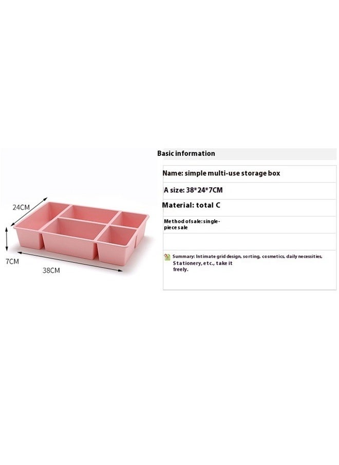 yongsheng Drawer Organizing Multi-Grid Box Pink 24x38x7cm，Makeup Organizer,Lipstick,Nail Polish,Mask And Beauty Tools-Pink  - Image 2
