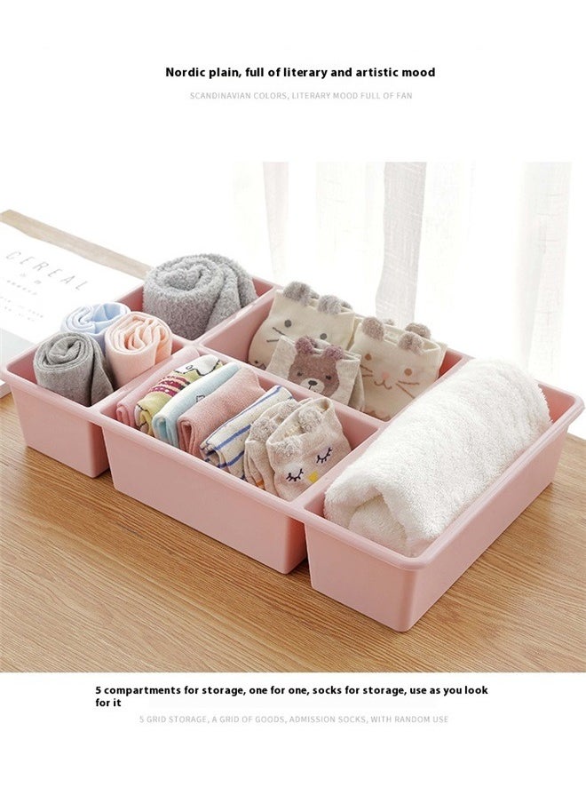 yongsheng Drawer Organizing Multi-Grid Box Pink 24x38x7cm，Makeup Organizer,Lipstick,Nail Polish,Mask And Beauty Tools-Pink  - Image 3