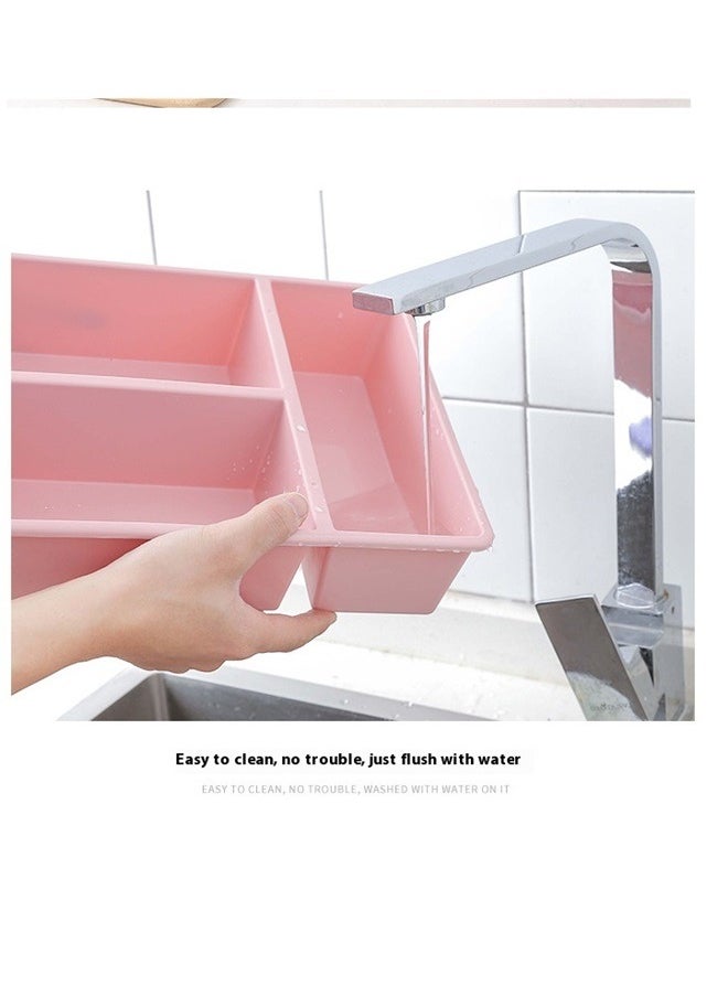 yongsheng Drawer Organizing Multi-Grid Box Pink 24x38x7cm，Makeup Organizer,Lipstick,Nail Polish,Mask And Beauty Tools-Pink  - Image 5