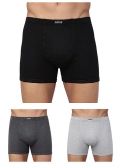 Levi's Levi's Men's Cotton Modern Regular Fit Solid Boxer (Pack of 3) (#010-BOXER Brief-ASST-P3_Assorted_L)  - Image 1