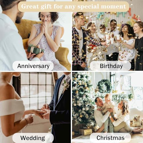 Senfaro Pull Out Photo Album Wooden Box, Picture Memory Keepsake Box, Photo Collection Gift for Him Her Friend Family, Anniversary Birthday Xmas Wedding Gifts (3"x2" Wallet Size Photo) - Image 5