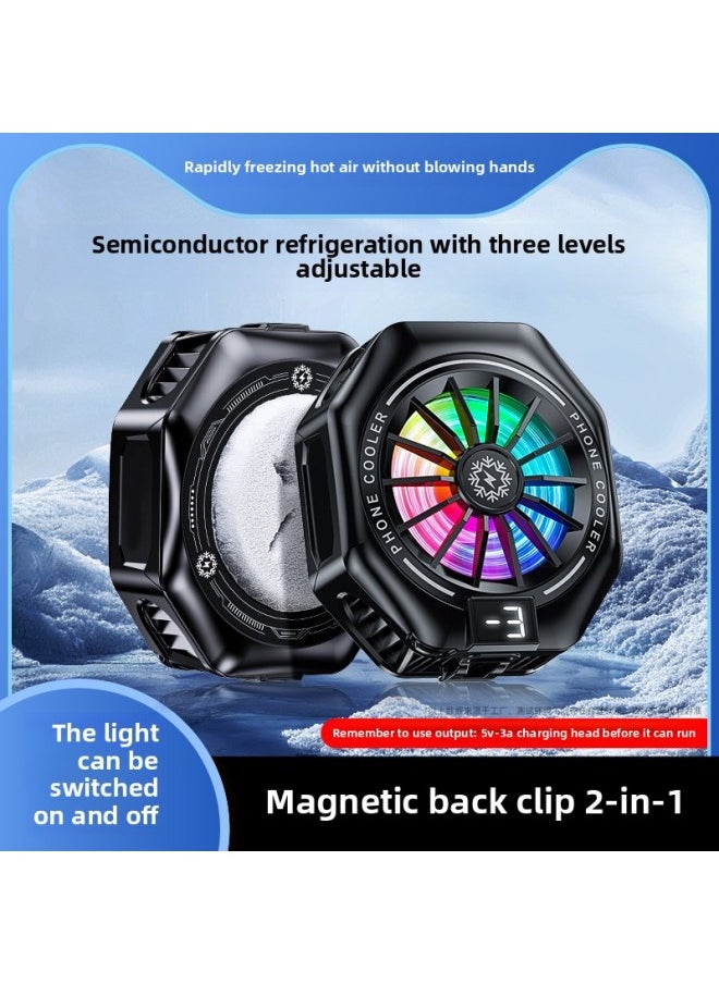 Generic - Icing Mobile Phone Radiator Semiconductor Refrigeration Digital Display Magnetic Back Clip Game Live Bracket Noise Small TL07-Product Color:[ice Pro] Tl05-three-speed Adjustment - Image 1