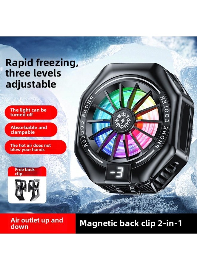 Generic - Icing Mobile Phone Radiator Semiconductor Refrigeration Digital Display Magnetic Back Clip Game Live Bracket Noise Small TL07-Product Color:[ice Pro] Tl05-three-speed Adjustment - Image 1