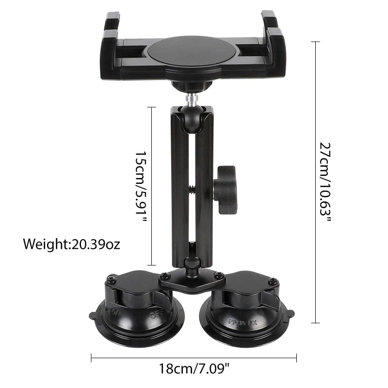 Leenconghui Dual Suction Cup Tablet Holder Mount for Personal Airplane/Boat/Car/Truck Windshield, Pilots iPad Holder Fits iPad Pro Air and Other 4.7-13" Tablets - Image 5
