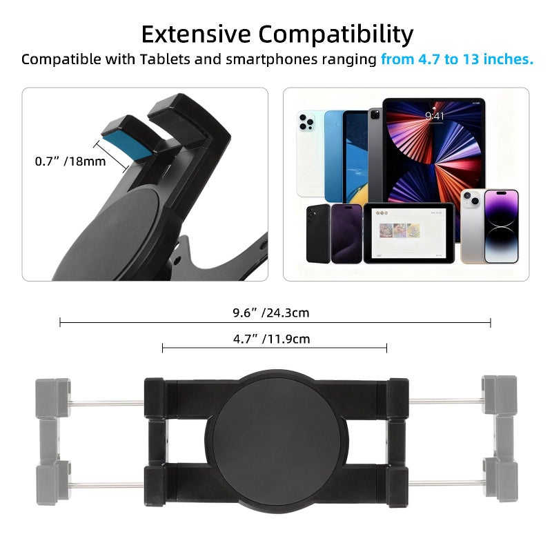 Leenconghui Dual Suction Cup Tablet Holder Mount for Personal Airplane/Boat/Car/Truck Windshield, Pilots iPad Holder Fits iPad Pro Air and Other 4.7-13" Tablets - Image 4