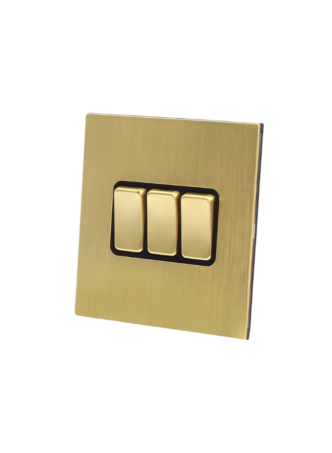 LITEX 10A 3 GANG 2 WAY SWITCH GOLD