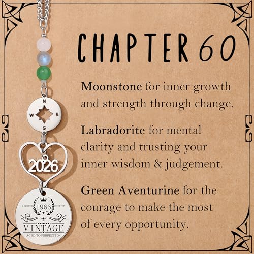 Yiyang 60th Birthday Gifts for Women Men, Personalized Rear View Crystal Beads Decor, Vintage 1966 Auto Rearview Hanging Pendant Accessories for 60 Year Old Woman Men Wife Husband Mom Dad Grandma - Image 1
