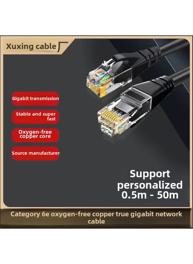 Generic Network Cable Category 6 Gigabit Optical Fiber Jumper High-speed Home Category 6 Gigabit Eight-core Oxygen-free Copper 10.2m 100m-Color:Gray-Cord Length:1m  - Image 2