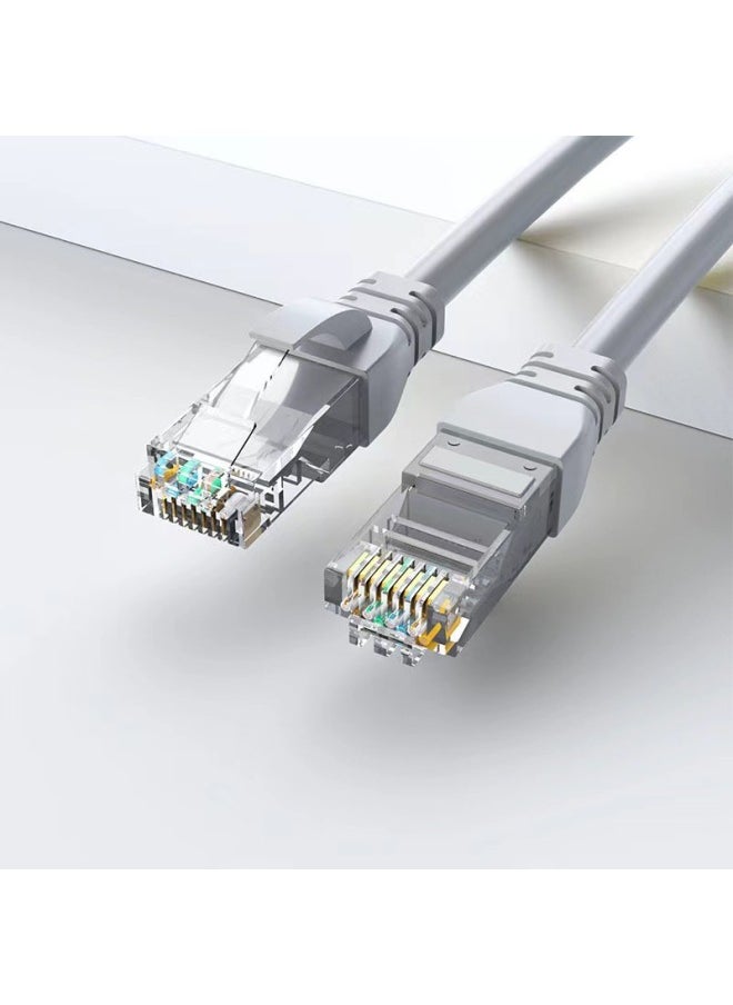 Generic Network Cable Category 6 Gigabit Optical Fiber Jumper High-speed Home Category 6 Gigabit Eight-core Oxygen-free Copper 10.2m 100m-Color:Gray-Cord Length:1m  - Image 1