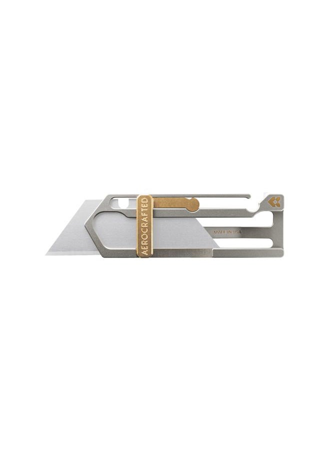 Aerocrafted Sideslip Utility Knife - Everyday Carry, Heavy Duty Retractable, Sharp Razor Blade Made in the USA (Titanium/Bronze, Right-handed) - Image 1