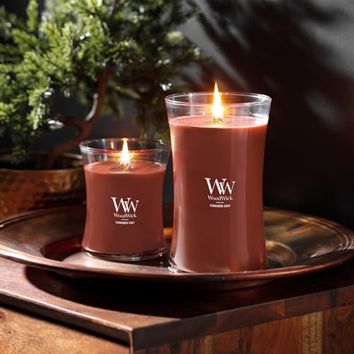 WoodWick Large Hourglass Candle Cinnamon Chai - Premium Soy Blend Wax Pluswick Innovation Wood Wick Made in USA - Image 4