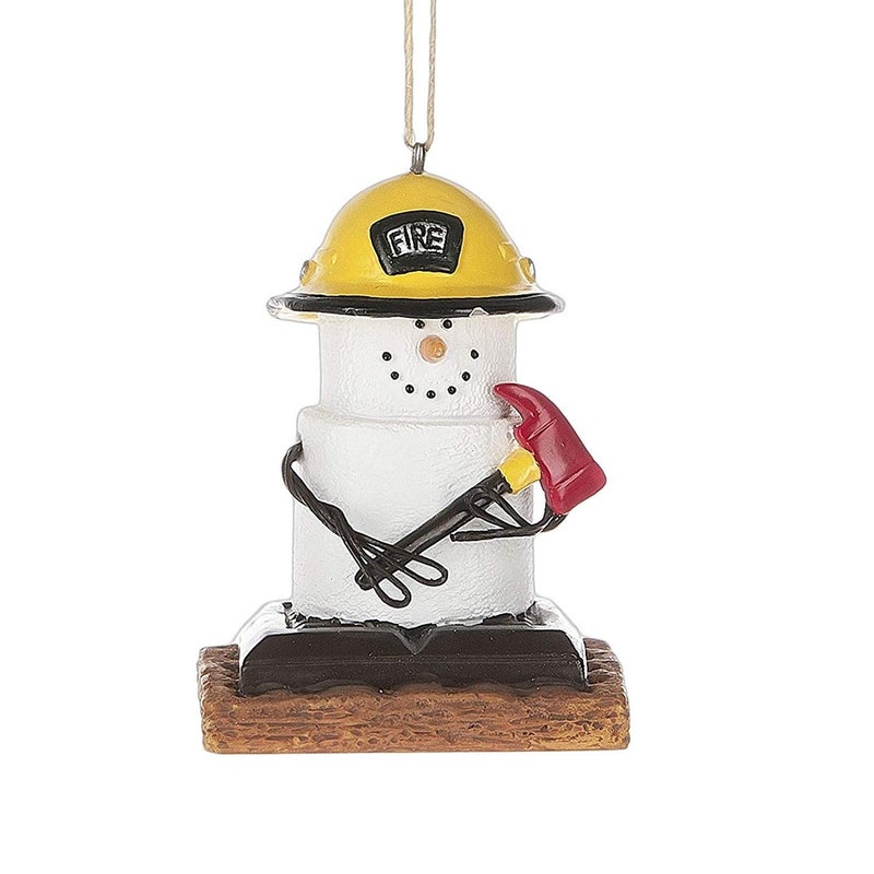 Midwest-CBK S' Glass mores Firefighter Everyday or Christmas Ornament for the Fireman First Responder in Your Life