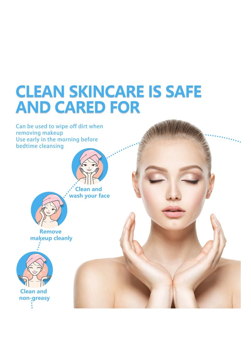 SYOSI Disposable Face Towel, Facial Towels Make Up Cotton Tissues Wipes, Daily Cleansing Facial Towelettes Gently Remove Makeup, For Face Lint Free For Sensitive Skin Face Makeup 3 * 100 Count - Image 2