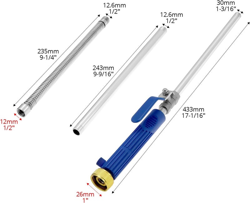 QWORK High Pressure Power Washer Wand with Nozzles, 39 Inch Extendable Hydro Jet Washer Lance Flexible Hose Sprayer for Car Wash Garden Cleaning Gutter Windows and Pets - Image 4