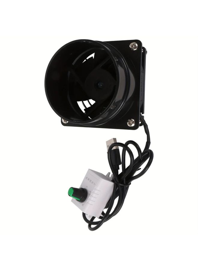 Mini Range Hood Fan 5V USB Powered Adjustable Speed Black Metal Kitchen Bathroom - Image 4