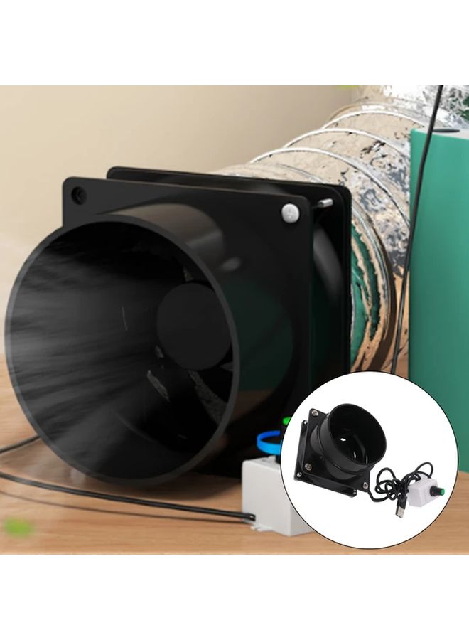 Mini Range Hood Fan 5V USB Powered Adjustable Speed Black Metal Kitchen Bathroom - Image 5