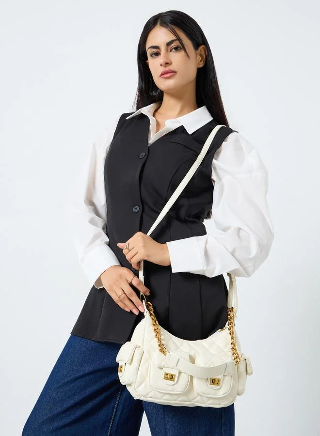 ستايلي Multi Pockets Handbag with Chain Strap