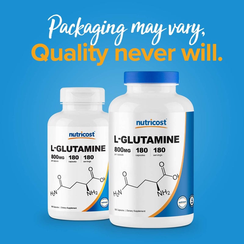 Nutricost LGlutamine 800mg 180 Capsules 2 Bottles - Image 3