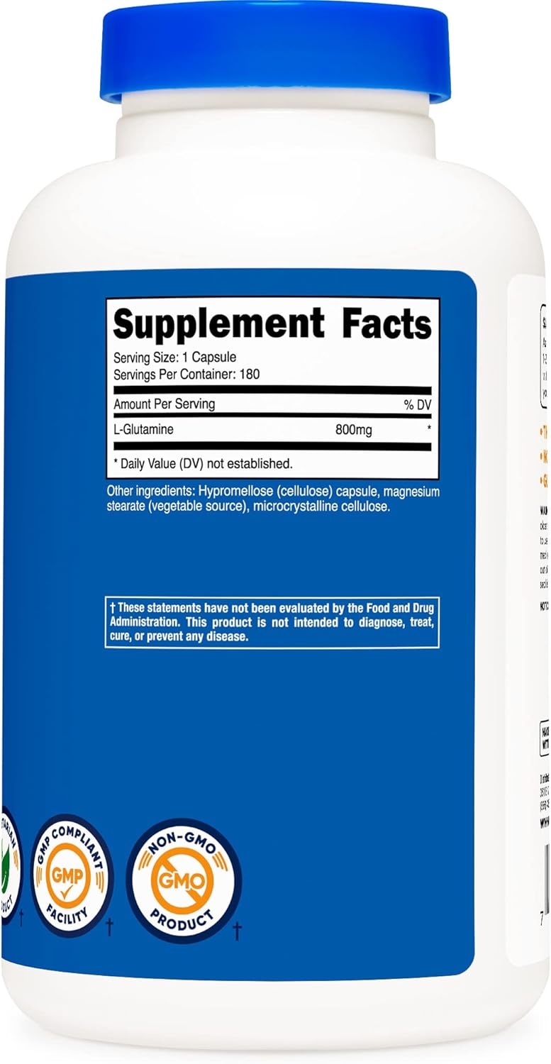 Nutricost LGlutamine 800mg 180 Capsules 2 Bottles - Image 5