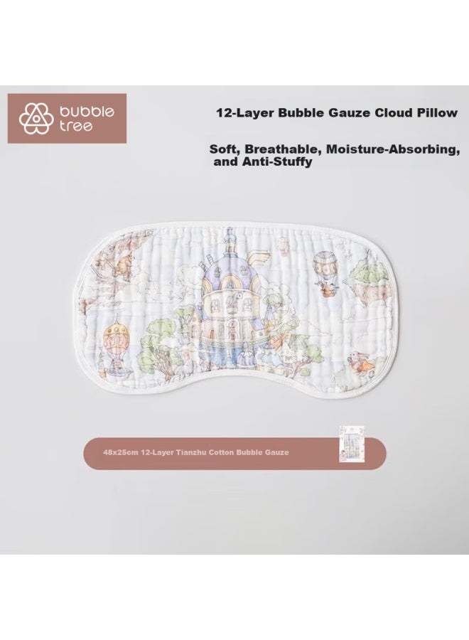 Bubble Tree [0-3 Months Cloud Pillow Pro], Baby Flat Pillow, 12-Layer Bamboo Cotton Gauze, Newborn Sweat-Absorbing And Breathable - Image 1