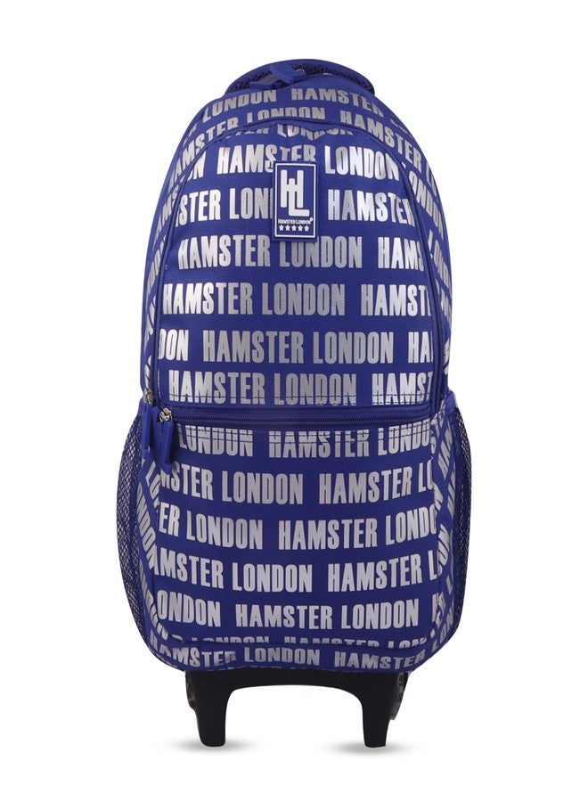 HAMSTER London Insider Trolley Bag 16 Inch School Bag with Wheels & Pull Handle for Kids Large Capacity Backpack Trolley Combo Lightweight Durable (Blue) - Image 1