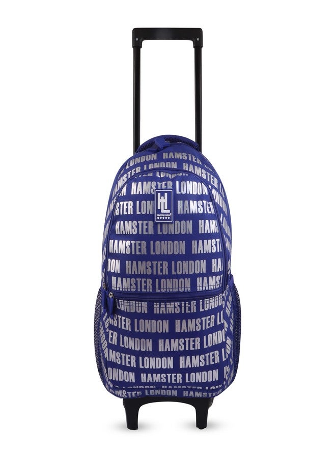 HAMSTER London Insider Trolley Bag 16 Inch School Bag with Wheels & Pull Handle for Kids Large Capacity Backpack Trolley Combo Lightweight Durable (Blue) - Image 3