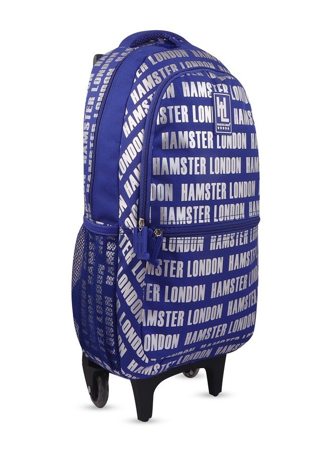 HAMSTER London Insider Trolley Bag 16 Inch School Bag with Wheels & Pull Handle for Kids Large Capacity Backpack Trolley Combo Lightweight Durable (Blue) - Image 2