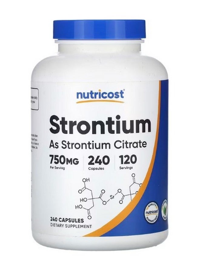 Nutricost Strontium 750 Mg  240 Capsules 375 Mg Per Capsule - Image 1