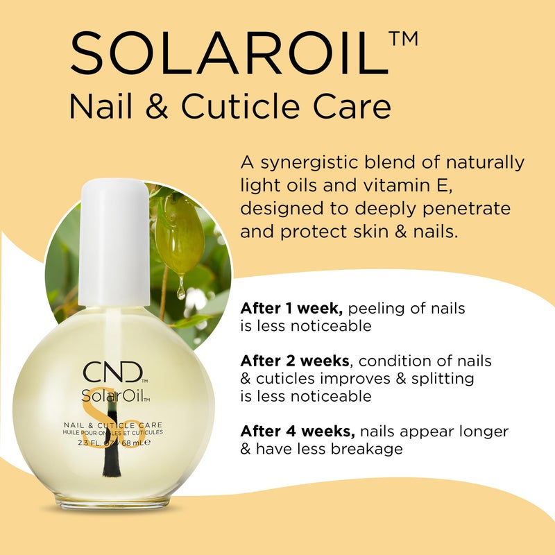 CND SolarOil Cuticle Oil, Natural Blend Of Jojoba, Vitamin E, Rice Bran and Sweet Almond Oils, Moisturizes and Conditions Skin, Pack Of 1, 2.3 oz. - Image 2