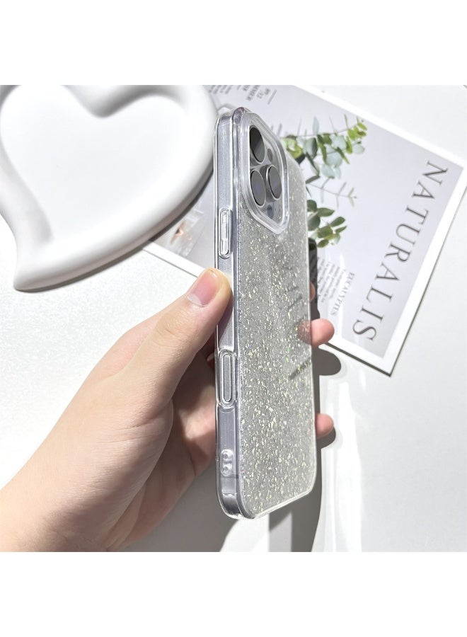 NIBEMINENT Silver Foil Fine Flash Protective TPU Case Cover For iPhone 16 Plus Clear - Image 2