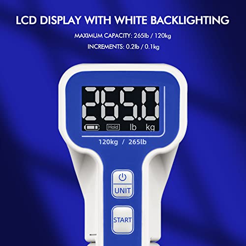 Handexer Grip Strength Tester with Protective Case 265lb/120kg, Digital Hand Dynamometer FDA Registered with Backlit LCD for Grip Strength Testing and Training - Image 4
