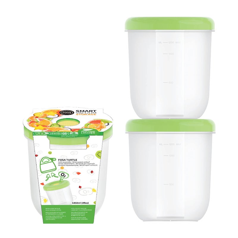 FOSA 49oz Microwavable Vacuum Containers (2-Pack) â€“ Airtight Food Storage with Lids, BPA-Free, Freezer/Dishwasher Safe â€“ Meal Prep, Leftovers, Sous Vide (Vacuum Pump Sold Separately) - Image 1