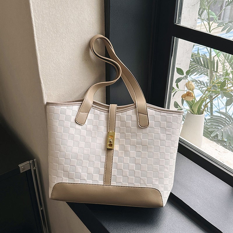 Western Style Texture Commuter Tote Bag 2023 New Large Capacity Casual Simple Fashion Women'S Bag Shoulder Handbag Bag - Image 1