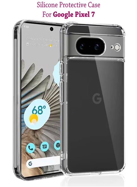 Silicone Protective Back Case Cover For Google Pixel 7 - Clear