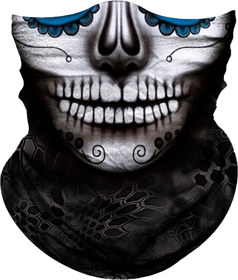 Obacle Skull Face Mask for Women Dust Wind Sun Protection Rave Festival Riding - Image 1